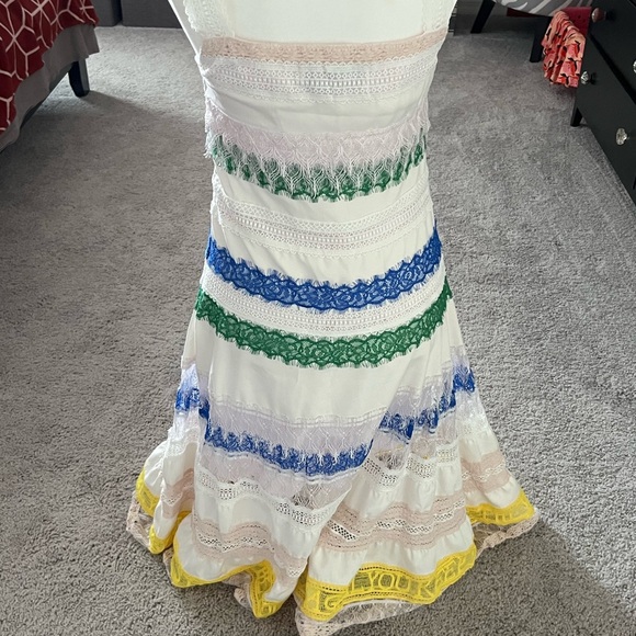 FINAL PRICE! EUC Self Portrait Lace Rainbow Ribbon Dress - Size 6 - Picture 5 of 8